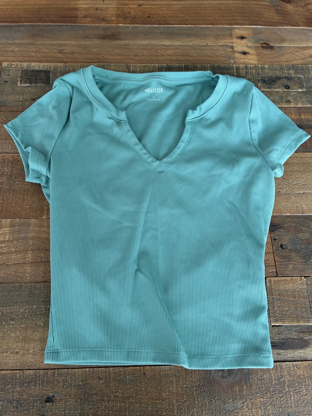 Hollister Ribbed Scoop Tank - Aqua Blue